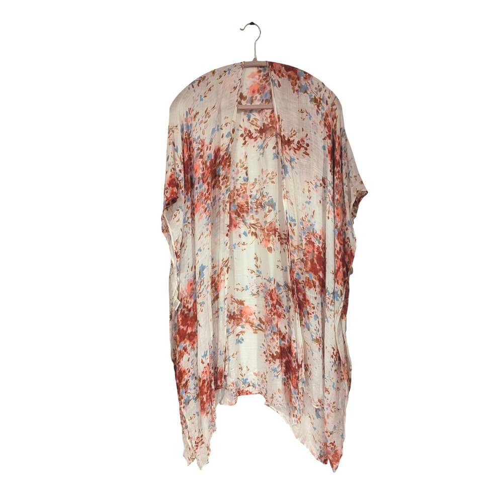 Lovestitch Floral Kimono Cardigan Watercolor Boho Wrap Cover Up Multicolor